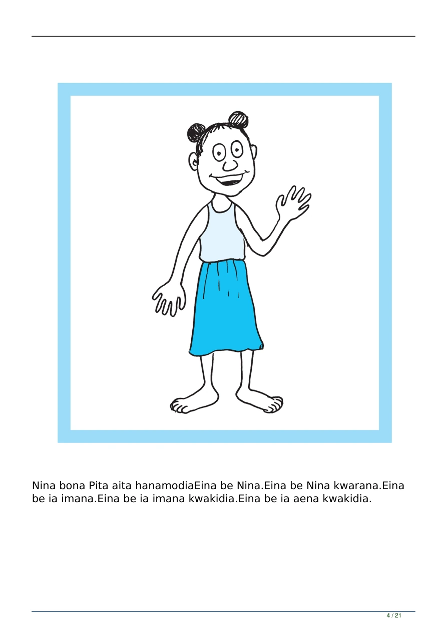 Pita Bona Nina — Hiri Motu reading page